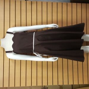 R & K Originals Dress Size 14 Brown Sleeveless Belted NWT Vintage Style
